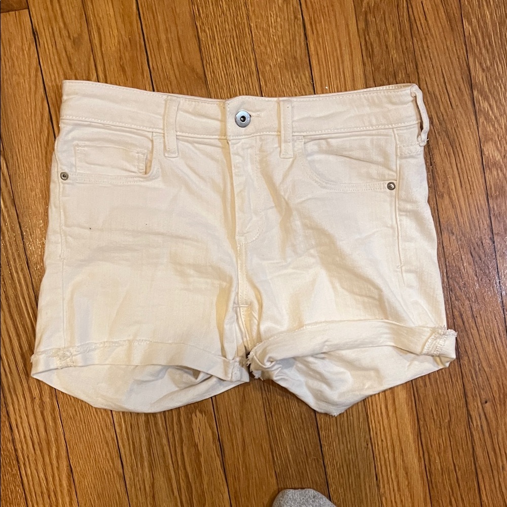 Anthropologie White Jean Shorts